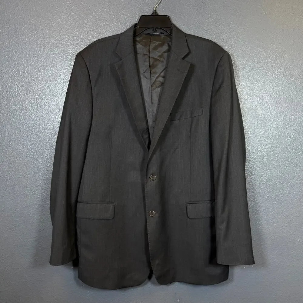 Ermenegildo Zegna 44 men's grey wool 2 dots wool blazer Saks Fifth Avenue